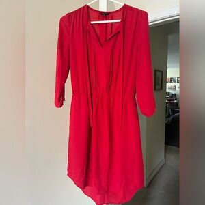 Red long sleeve dress